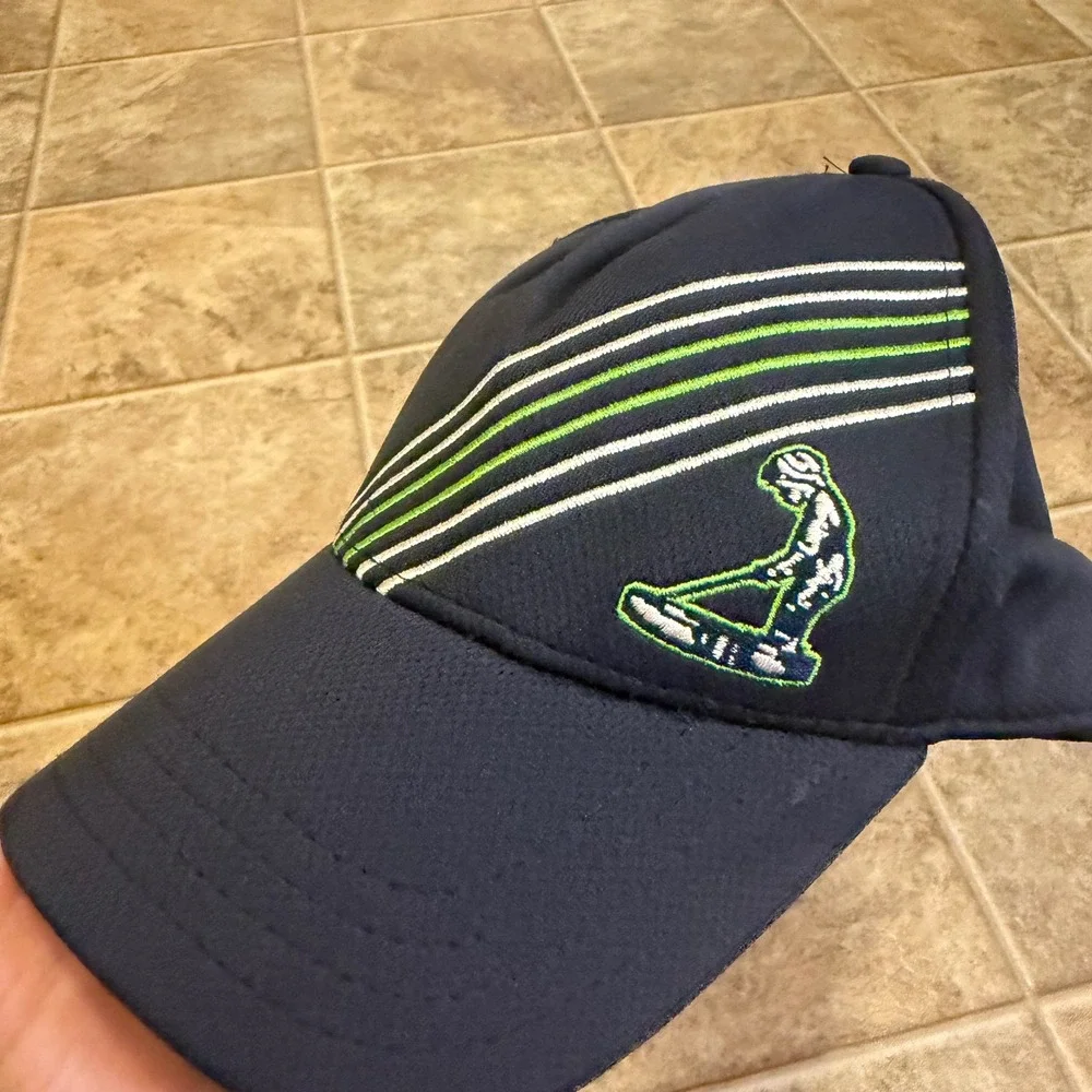 Pukka Headwear Pinehurst Golf Hat Navy Blue Racing Stripes Adjustable Cap‎ - Picture 7 of 11